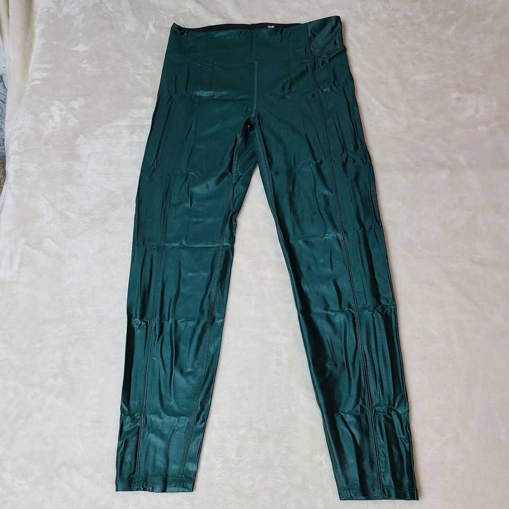 Heroine Sport Marvel Leggings Metallic Shimmer Pacific XL Emerald Green